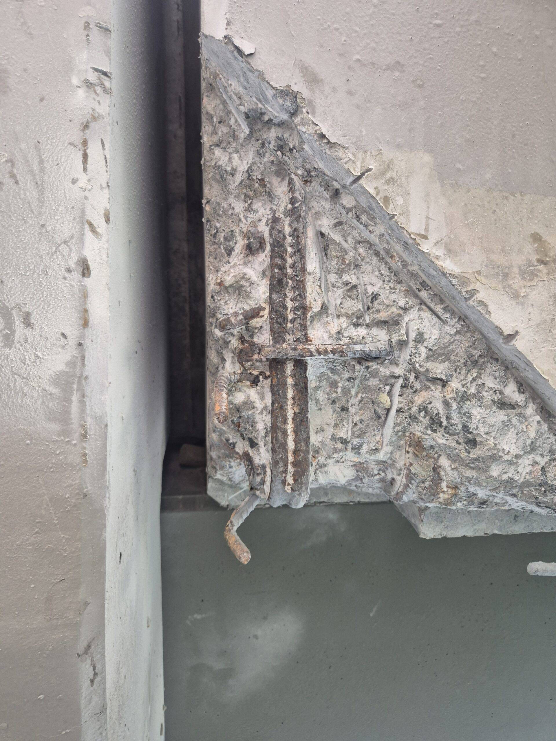 Concrete spalling repairs on marine bridge structure
